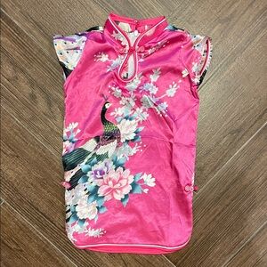 Pink Floral Cheongsam Dress